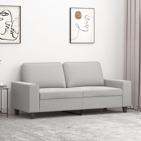2-Seater Sofa Light Gray 55.1" Microfiber Fabric - Bed Bath & Beyond ... with Bhutan Sofa Light Gray